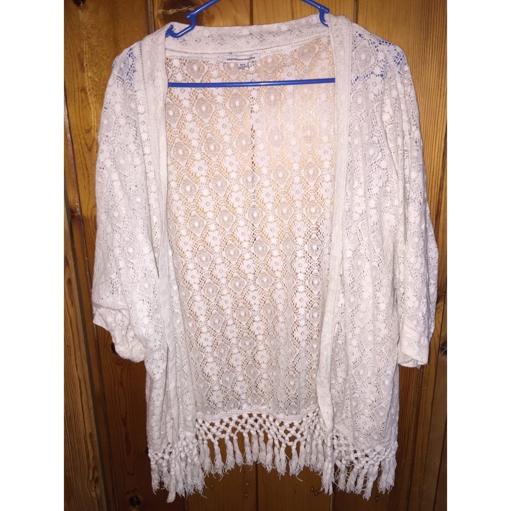 White American Eagle Cardigan